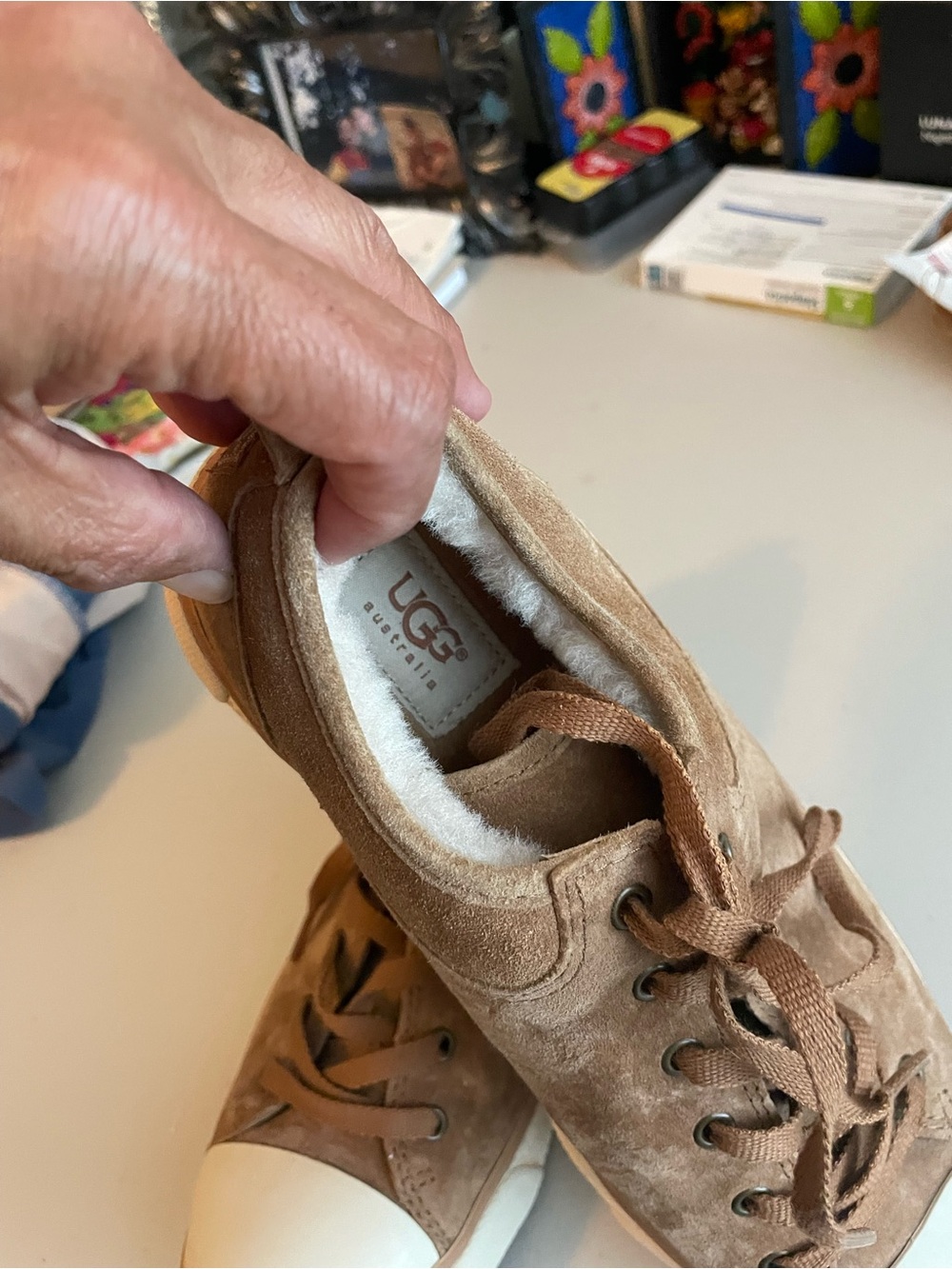 Ugg Evera Chestnut Suede Sneakers in Sz 10 in like new condition - Picture 12 of 16